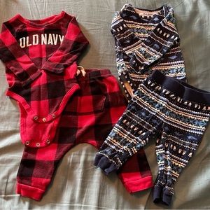 2 old navy kids size 6-12 month pajama sets (2ONPS)